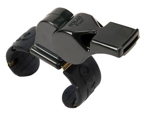Image of Fox 40 Football Rugby Sports Pearl Official Referee Fingergrip Whistle Black