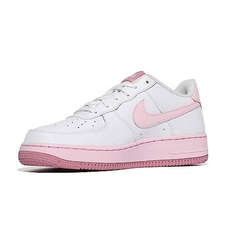 Image of Nike Kid's Air Force 1 Sneaker, White/Pink Foam/Elemental Pink, 6.5 Big Kid