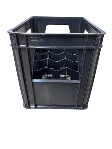 Image of Bottle Crate Plastic - Holds 12 x1 Litre Bottles, suitable for wine, milk - Black