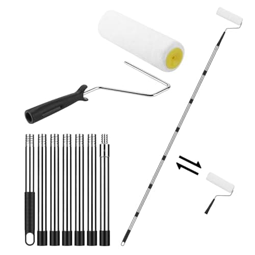 Image of Seivunol 9 Inch Paint Roller Extension Pole, 83 Inch Extendable Long Ceiling Paint Roller, Stainless Steel Telescopic Paint Roller, Heavy Duty Household Painting Tool for Walls, Ceilings & Murals