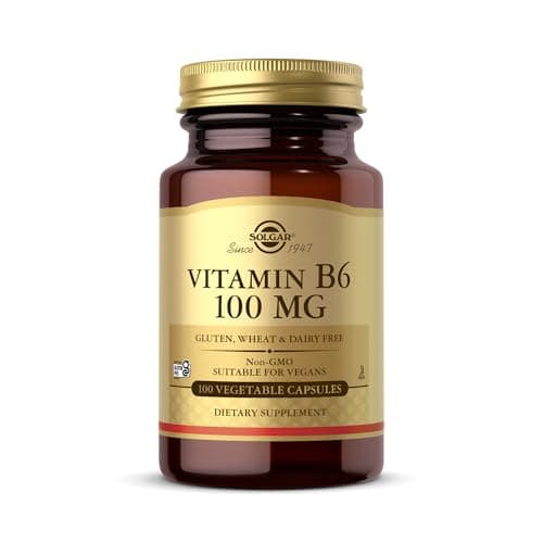 Image of Solgar Vitamin B6 50 mg Tablets - Pack of 100 - Metabolism and Immune Support - Balanced Hormones and Red Blood Cell Formation - Vegan and Gluten Free