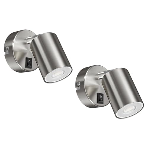 Image of ledscom.de 2 wall spot WAIKA, Single-Flame, with Switch, GU10, matt Chrome, incl. GU10 LED lamp (White, 5.558W, 535lm, 30°)
