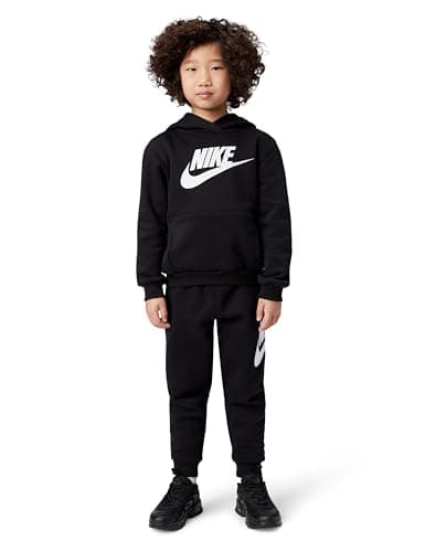 Image of NIKE Children's Tracksuit Club Fleece Black Code 86L135-023, black/white, 6-7 Years