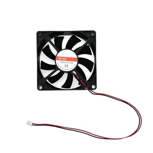 Image of JZK 80x80x15 mm 2pin DC 5V mini silent cooling fan with wires, 8015 small cooling fan 80mm, ﻿dual ball bearing 8cm 5V brushless DC fan, 3D printer fan with cable and connector