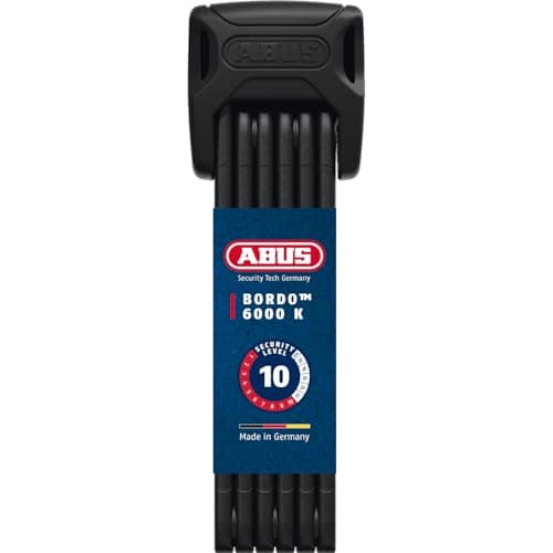 Image of ABUS Bordo 6000K Folding Lock with SH Lock Holder - Bike Lock with XPlus Cylinder for high Tamper Protection - Security Level 10 - Length 90 cm