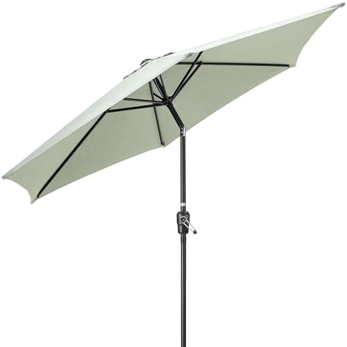 Image of CHRISTOW 2.7m Tilting Garden Parasol Outdoor Umbrella Patio Sunshade With Crank
