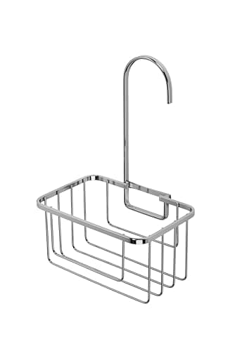 Image of Croydex Shower Caddy Hanging Shower Storage - Hook Over Rack with No Drilling Required with Secure Self-Adhesive Pad Included, Rust Free Stainless Steel Bathroom Storage