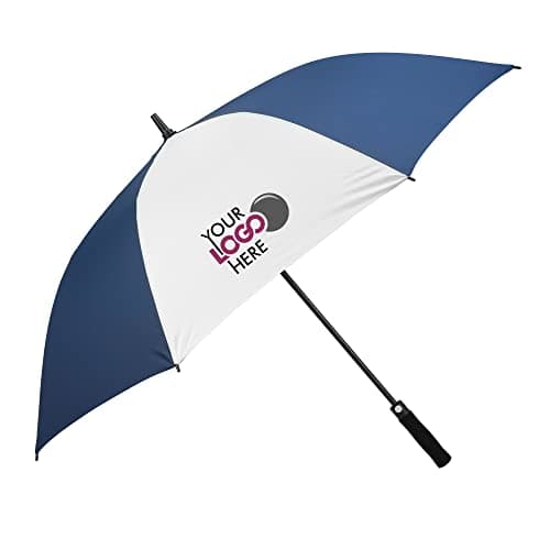Image of Drysdale Custom Printed Golf Umbrellas Personalised with Your Logo or Photo (Navy/White), Full Size