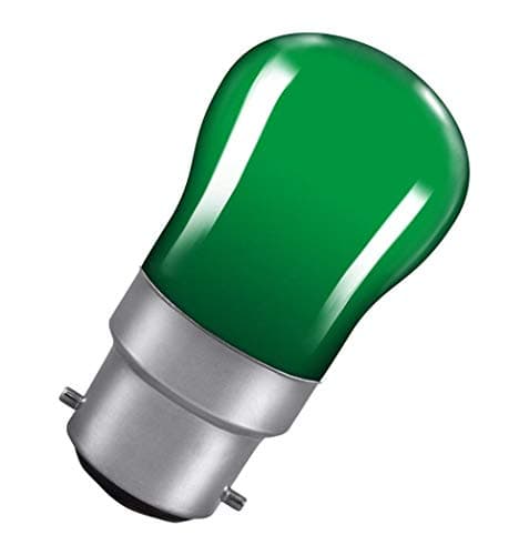 Image of Crompton Lamps 15W Pygmy BC-B22d Dimmable Green 10lm BC Bayonet B22 Incandescent Sign Coloured Outdoor External Festoon Light Bulb