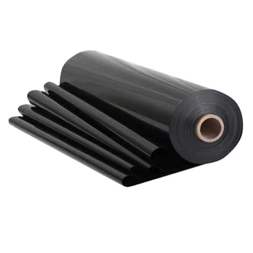 Image of 3M X 4M Black Heavy Duty Polythene Plastic Sheeting, 1300g Thickened Garden Grow Polythene Cover Sheets for Gardening Insulation and Building Rubble Protection