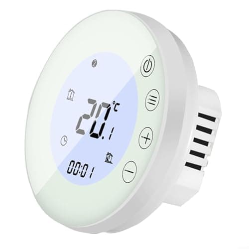 Image of HomeVortex WiFi Programmable Thermostat for Central Heating, App Remote Control, Voice Compatible with for ALEXA, 5+2/6+1/7 Day Schedule, LCD Touch Screen, Frost(Water heating)
