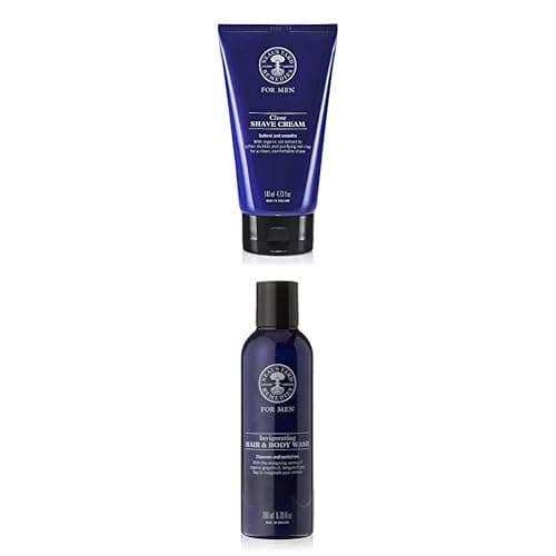 Image of Bundle of Neal's Yard Remedies Close Shave Cream For Men, Softens & Smoothes Skin140ml + Neal's Yard Remedies | Invigorating Hair & Body Wash | Gifts for Men | Certified Organic 200ml