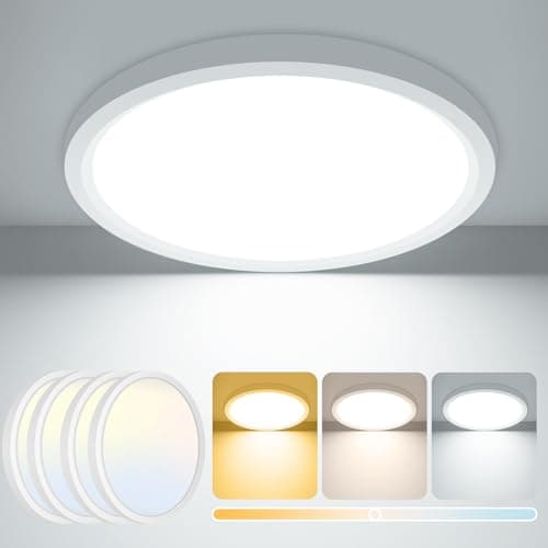 Image of [ 4 Pack] 15W 1800LM LED Ceiling Light, Bathroom Lights Ceiling 3000K/4000K/6500K, IP44 Waterproof, Ultra Thin Round Flush Ceiling Light for Bedroom,Kitchen, Living room,Toilet,Utility Room 18cm