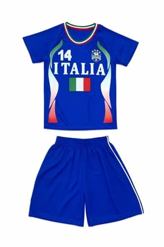 Image of Gum & Berries Boys Football Kit T-Shirt Summer Shorts Set Girls Top Training Outfit Gift Unisex - Italy - 7-8 years