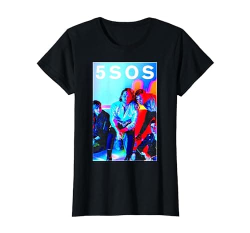Image of 5 Seconds of Summer 5SOS Band Photo T-Shirt, Women, Black, Medium