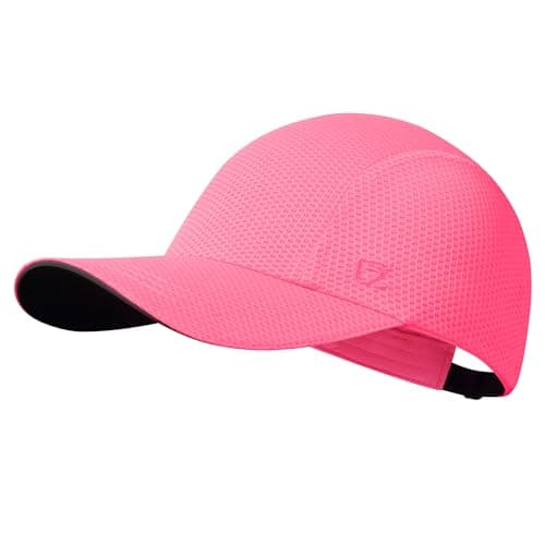 Image of GADIEMKENSD Women's Race Day Running Hat Performance Mesh Baseball Cap Ponytail Hats Excellent Ventilation Lightweight Reflective Safety Cap for Exercise Workout Golf Hiking Beach Gym Pink