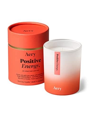 Image of Aery Living Mood Refreshing Scented Candle for Home, Aromatherapy Fragrance Candle for Gift, Stress Reducing Candle - Pink Grapefruit Vetiver and Mint (200g)