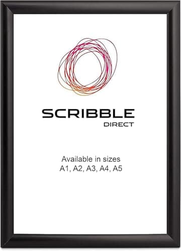 Image of Scribble Direct A3 Black Poster Snap Frame – Front-Opening Anodised Aluminium Display Frame with Anti-Glare PVC Cover for Posters, Menus & Certificates