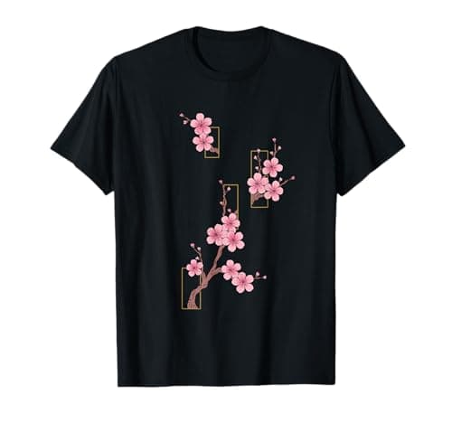 Image of Japanese Graphic with Cherry Blossom T-Shirt