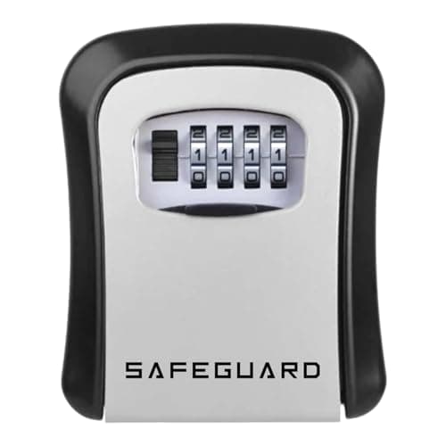 Image of D&S London® Safeguard Wall Mounted Key Safe Box: Police Approved Outdoor Lock Box Front Alloy Body Back Reinforced Polymer Shell Secure Key Storage for Home, Office, or Holiday Lets