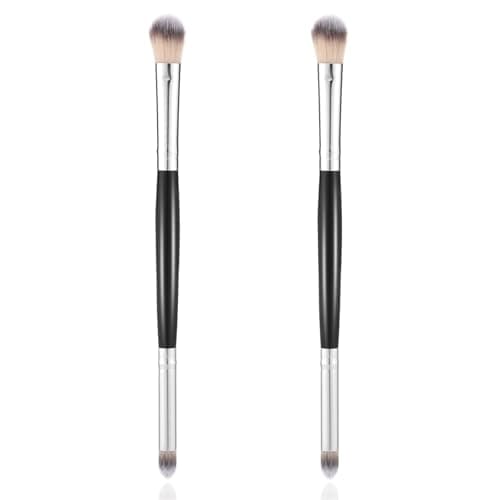 Image of 2pcs Eyeshadow Brush Smudge Brush 2 in 1 Eyeshadow Double Ended Brushes Eye Makeup Brushes Blending Small Soft Firm Pointed Foundation Applicator for Concealer Eyebrows Eyeliner