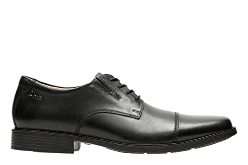Image of Clarks Men's Tilden Cap Derbys, Black Black Leather), 6 UK
