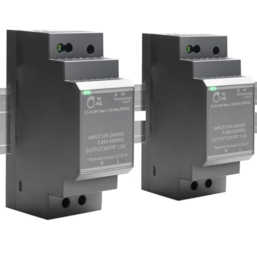 Image of 2 x DIN Rail Power Supply 24 V: 24 V DC 30 W 1.5 A, HDR-30-24 DIN Rail Switching Power Supply DIN Rail Transformer for Industrial Automation System