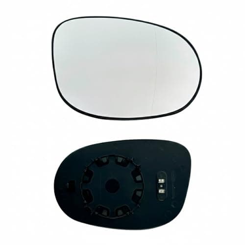 Image of Fits Ford KA 2009 to 2016 & Fiat Idea (2008 to 2012) Right Driver Side Wing Mirror Glass Heated Wide Angle Clip-On with Base Plate UK Spec Off-Side OEM Style Replacement OEM 1672373