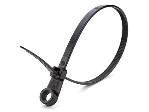Image of UKCable-Ties Screw Mount Cable Ties Black 100mm 150mm 200mm 300mm 400mm Cable Ties with Screw Hole Pack of 100 (2.5mm x 110mm)
