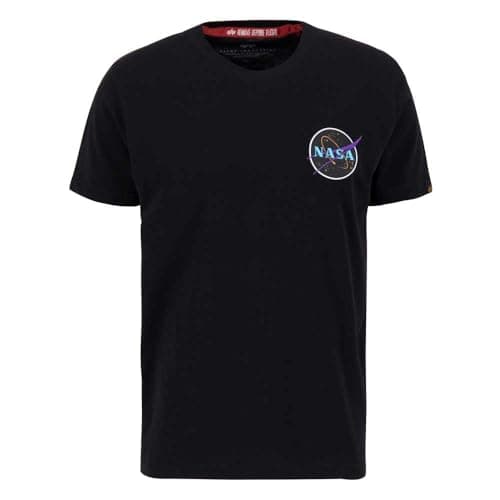 Image of Alpha Industries Space Shuttle T Shirt for Men Black/Neon Purple