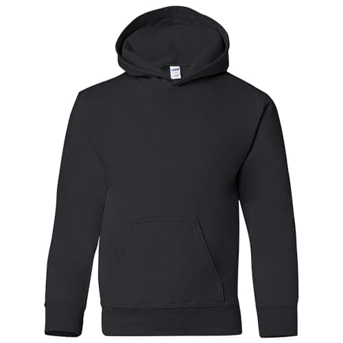 Image of GILDAN Heavy Blend Childrens Unisex Hooded Sweatshirt Top/Hoodie (XL) (Black)