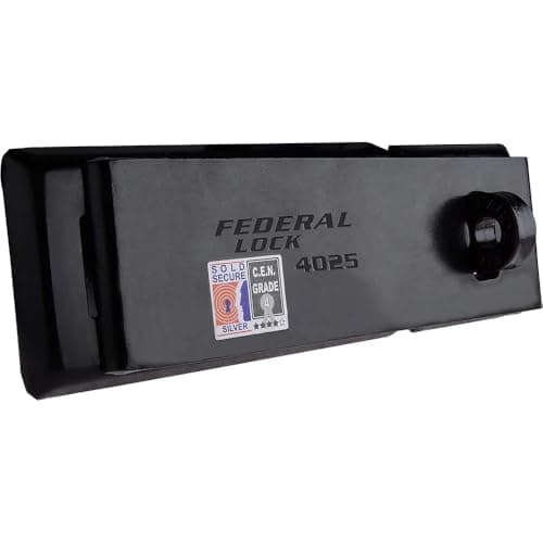 Image of Federal 4025 High Security Hasp & Staple - Weatherproof, Anti-Cut, Anti-Drill, Corrosion Resistant, Heavy Duty - Sold Secure
