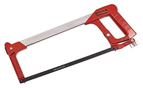 Image of Amtech Hi-Tension Hacksaw, 24 TPI Blade with Adjustable 90° 50° Angles for Metal, Pipe and Plastic Cutting, Chrome-Plated Aluminium Frame