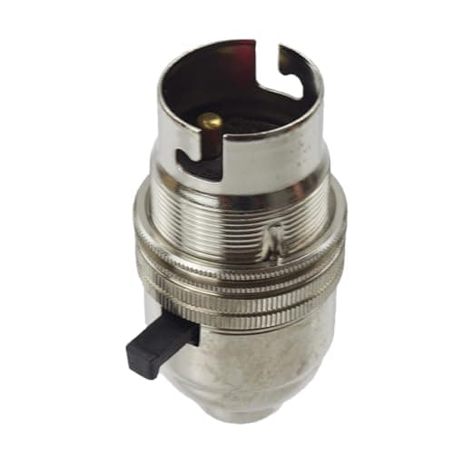Image of Lamp Holder | BC | B22 | Bayonet Cap Lamp Holder Switched Made in The UK (Nickel)