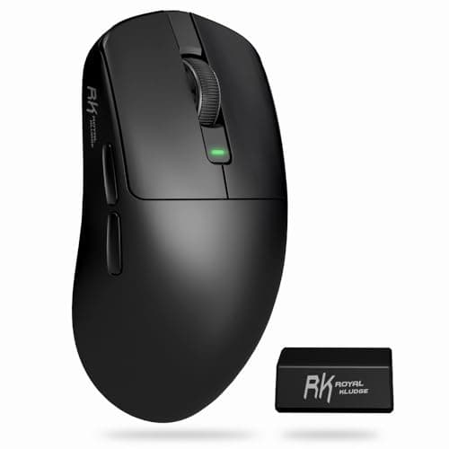 Image of RK ROYAL KLUDGE M3 Gaming Mouse 47g Ultra-Lightweight with PAW3950 Optical Sensor DPI up to 42000,Tri-Mode BT/2.4G/USB-C Wireless Mouse 8000Hz Polling Rate 5 Adjustable Buttons 650mAh Battery (Black)