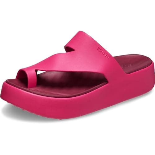 Image of Crocs Women Sandal,Getaway Platform Toe Loop,Dragon Fruit,4 UK Women