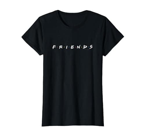 Image of Friends Logo White T-Shirt, Women, Black, Medium