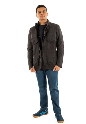 Image of Barbour Corbridge Wax Jacket Rustic Brown – Size M – Men's – Clothing – Modern Fit – Cotton – Perfect for Autumn and Winter, brown