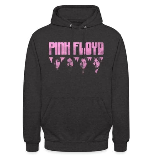 Image of Spreadshirt Pink Floyd Pink Logo Unisex Hoodie, S, charcoal grey