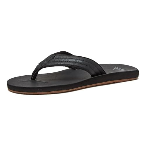 Image of Quiksilver Men's Carver Nubuck Sandal, Solid Black, 9 UK