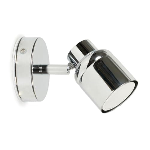 Image of ValueLights | Single Spotlight Adjustable GU10 Wall Light/Ceiling Light IP44 Rated Bathroom Lamp Spot Light - Chrome | Bathroom, Home Décor & Improvement Essential | Included LED Bulb | Mains Wired