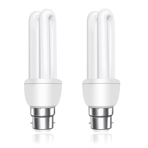 Image of Akynite B22 Energy Saving Bulb 11W, Daylight White 6400k, B22d Bayonet Cap, 2U CFL Low Energy Light Bulbs, BC Compact Fluorescent Stick Bulbs, AC 220V, not dimmable, 2pcs