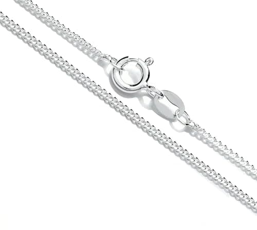 Image of Old English Jewellers Sterling Silver Curb Pendant Chain Necklace - 16" 18" 20" (16)