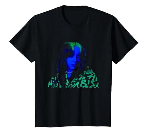 Image of Official Billie EIlish Downward Glance Photo T-Shirt, Youth, Black, Large
