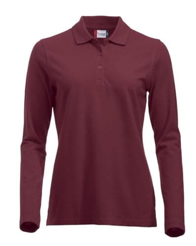 Image of CliQue Women's Clique Classic Long Sleeved Womens Marion Polo Shirt, Red (Burgundy), XL UK