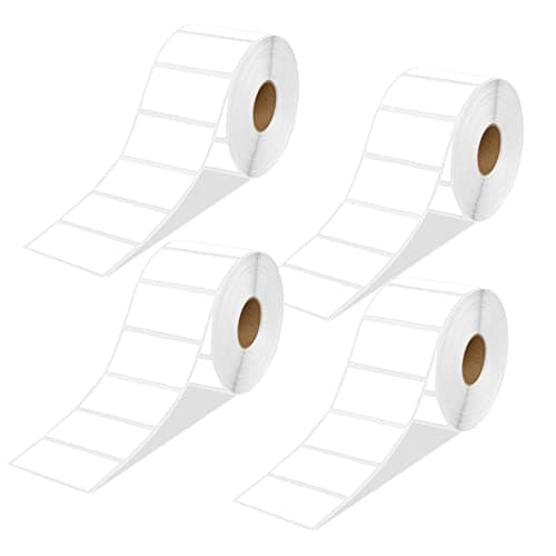 Image of NefLaca Self Adhesive Address Labels 4 Roll 1000 Labels 89mm x 36mm Thermal Mailing Multipurpose for Labelling Envelopes, Packages, Parcels, Filing and More