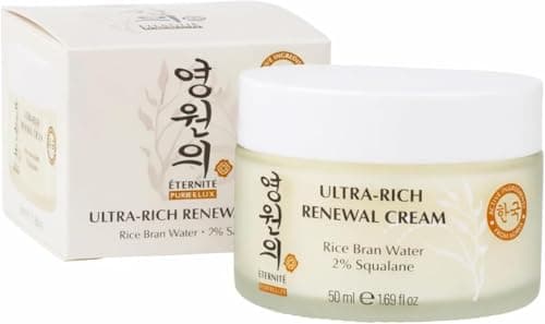 Image of Ultra Rich Renewal Cream 50ml – Rice Bran Water & 2% Squalane Moisturiser – Deep Hydration Face Cream for Dry Skin – Nourishing & Repairing Skincare