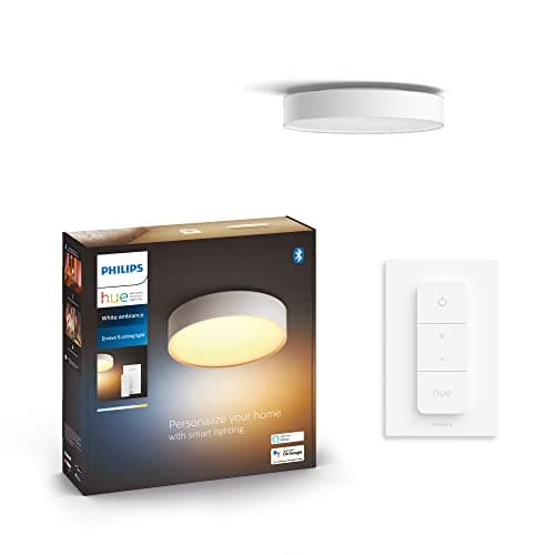 Image of Philips Hue Enrave White Ambiance Smart Ceiling Light [Medium - White] with Bluetooth. Works with Alex, Google Assistant and Apple Homekit