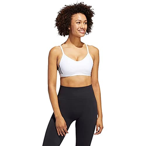 Image of adidas Women's All Me 3-Stripes Bra, White/Black, M