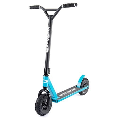 Image of Osprey Dirt Scooter | for Adults and Beginners Scooter with Chunky Road Tyre Off Road All Terrain Pneumatic Trail Tires and Aluminium Deck, Multiple Colours, Blue